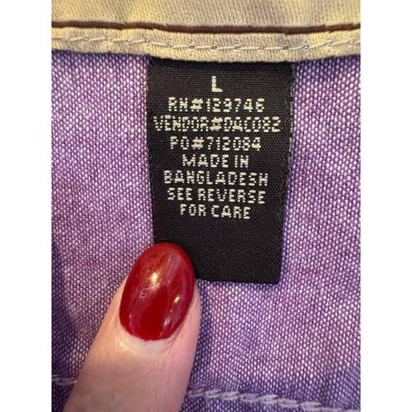 Bit & Bridle Shirt Women Large Purple Collared Floral Button Down Equestrian - Picture 10 of 11